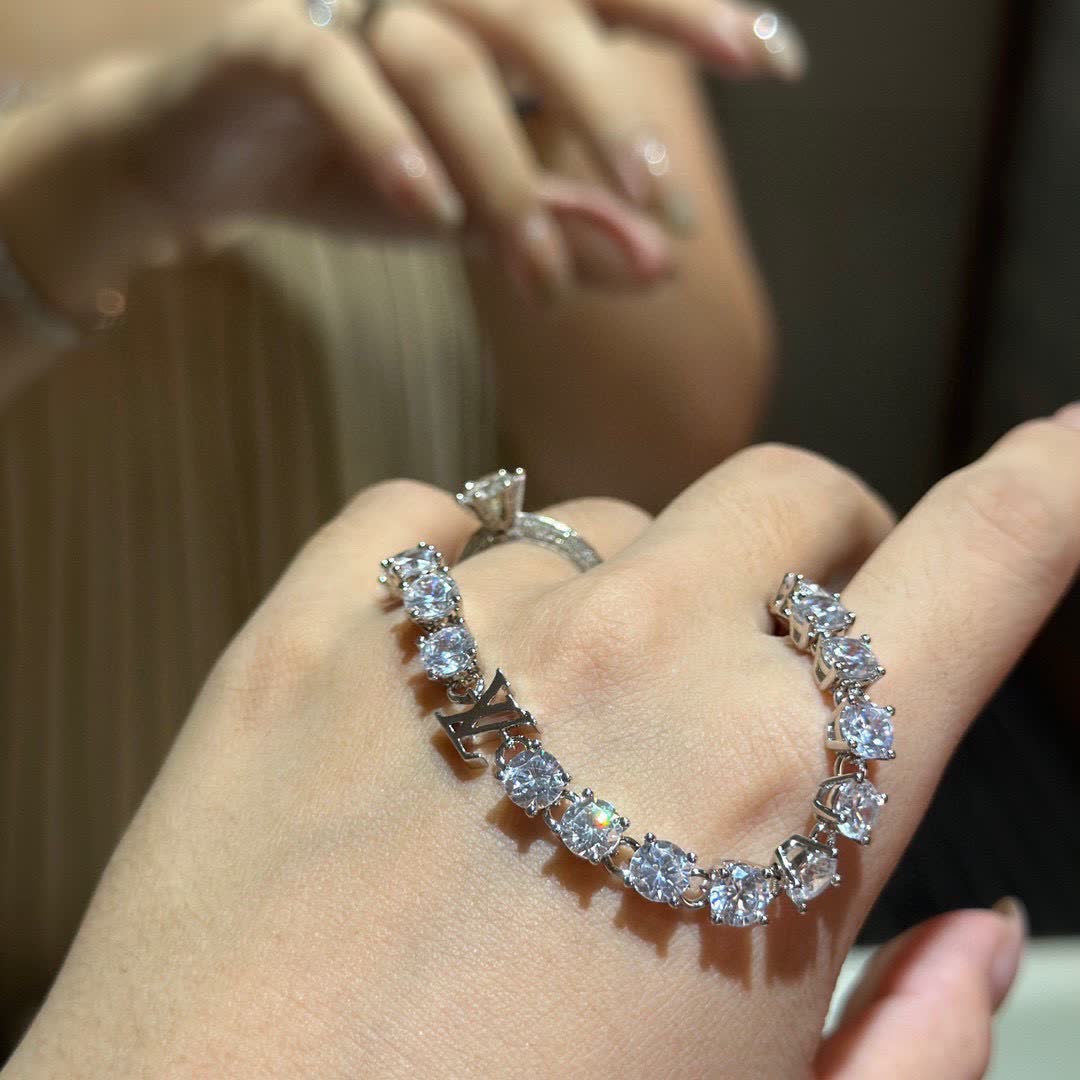 Louis Vuitton Silver Crystal Bracelet